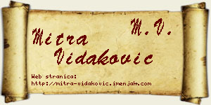 Mitra Vidaković vizit kartica